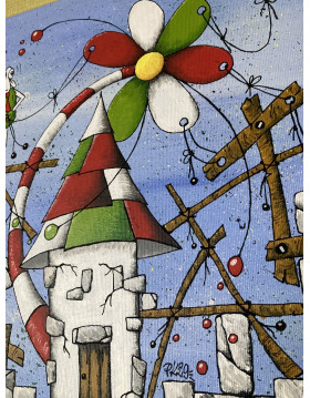 Tableau Italia - Maison colorée